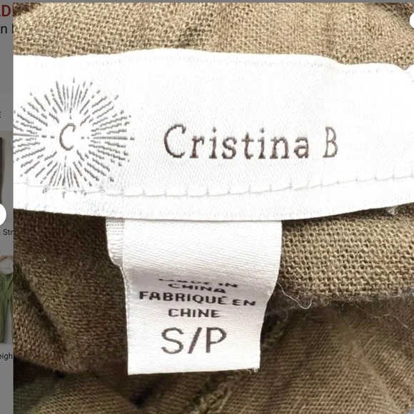 Cristina B Linen Blend Straight Leg Pull On Pants - Picture 8 of 9